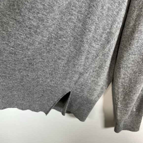 J Crew Sweater Women’s XL Grey Wool Blend V-Neck Long Sleeve Preppy NWT F4956 - Picture 4 of 10